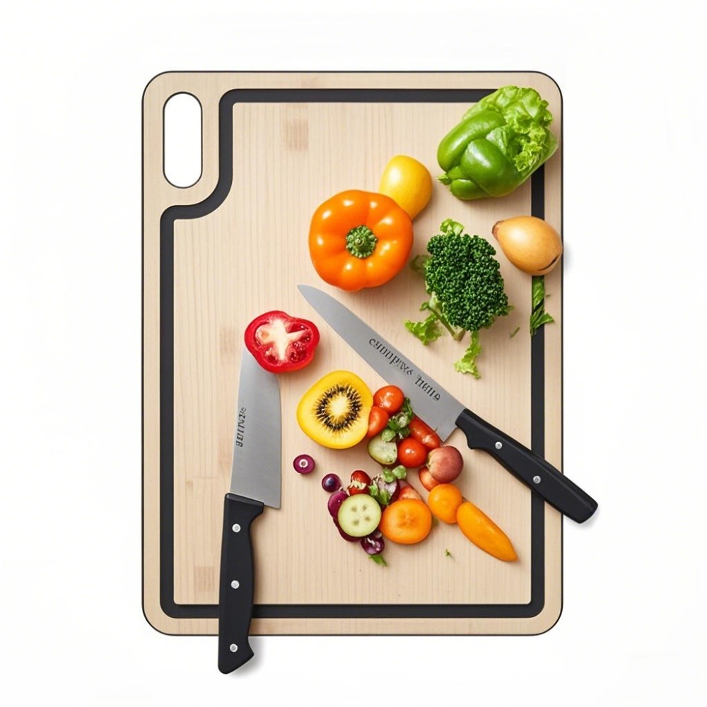 Wood Grain Cutting Board Scenario Display