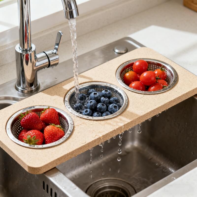 Wholesale Extra - Large Custom Wood Fiber Kitchen Sink Board